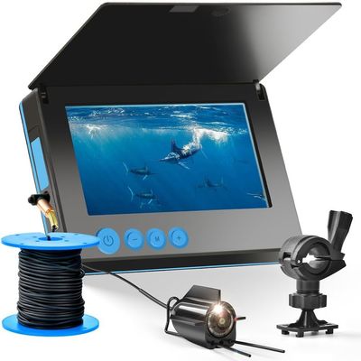 Underwater Fishing Camera Ice Fishing Camera 4.3 Inch HD Portable Fish Finder Professional Fish Finder with Monitor Holder for Ice Lake Sea Boat Fishing(50m)(30m)