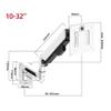 Arm Monitor, Aluminum Single Monitor Wall Mount, Full Motion Pneumatic Spring Monitor Mount Arm for Screens up to 32 inches and 19.8 lbs, Max VESA 100x100 Monitor Arm Stand Adjustable view 3