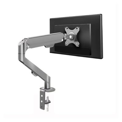 Arm Monitor, Single Monitor Arm Fits 17-30" Screens Within 19.8 lbs, Adjustable Gas Spring Monitor Desk Mount with C-Clamp & Grommet Base, Max VESA 100x100mm Monitor Arm Stand Adjustable(Silver Gray)