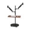 Arm Monitor, Dual Monitor Mount Stand with Keyboard Tray, 14"-43" Mulitiuse Rolling Monitor Floor Stand Mobile Workstation, Height Adjustable Gas Spring Monitor Mount Monitor Arm Stand Adjustable(17"- view 1