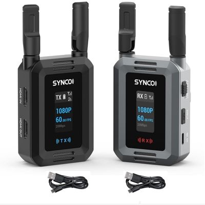 Synco Xvision HD Video Transmission System 300 Meters 1080P 60fps HD Transmitter and Receiver 40ms Latency Real-Time Monitoring for Live Streaming, Filming,TVC (1 TX and 1 RX)