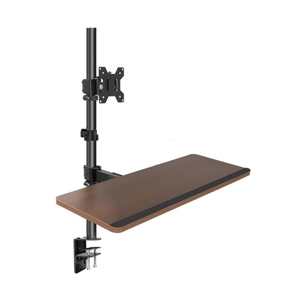 Arm Monitor, Single Monitor Desk Mount with Keyboard Tray, Height adjustable Monitor Mount arm with C-Clamp Base for most 17"-40" Screens, Holds up to 29.7 lbs Monitor Arm Stand Adjustable(17"-27")