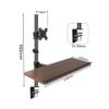 Arm Monitor, Single Monitor Desk Mount with Keyboard Tray, Height adjustable Monitor Mount arm with C-Clamp Base for most 17"-40" Screens, Holds up to 29.7 lbs Monitor Arm Stand Adjustable(17"-27") view 2