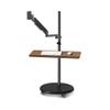 Arm Monitor, Floor Standing Single Monitor Mount, Movable Monitor Stand with Keyboard Tray and Wheels, 14"-43" Adjustable Gas Spring Monitor Arm holds up to 33.0lbs Monitor Arm Stand Adjustable(17"-43 view 1
