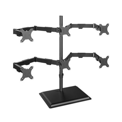 Arm Monitor, 6 Monitor Mount Desk Stand, Height Adjustable Steel Monitor Stand with Full Articulation Mount Arm for Most 17-32" Monitors, Holds up to 19.8lbs per Arm Monitor Arm Stand Adjustable