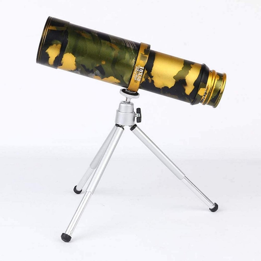 10X50 Big Eyepiece Monocular s, All Metal Stretch Optical Pirate Mirror, Waterproof Small Lightweight s, for Outdoor and Nautical,Schwarz