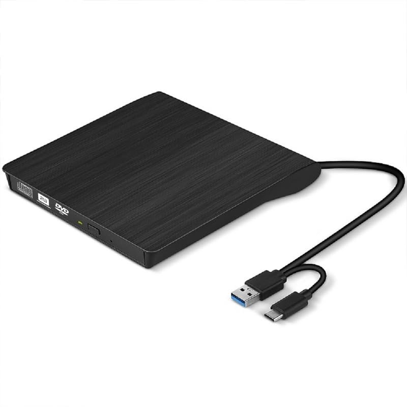 Acgryptical External DVD Optical Drive USB3.0 Writer USB-C External CD/DVD cd-r/cd-ROM Optical Drive for Laptop/Desktop/MacBook MAC/Windows 10/8/7 & MAC OS