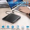 Acgryptical External DVD Optical Drive USB3.0 Writer USB-C External CD/DVD cd-r/cd-ROM Optical Drive for Laptop/Desktop/MacBook MAC/Windows 10/8/7 & MAC OS view 2