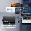 Acgryptical External DVD Optical Drive USB3.0 Writer USB-C External CD/DVD cd-r/cd-ROM Optical Drive for Laptop/Desktop/MacBook MAC/Windows 10/8/7 & MAC OS view 3