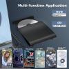 Acgryptical External DVD Optical Drive USB3.0 Writer USB-C External CD/DVD cd-r/cd-ROM Optical Drive for Laptop/Desktop/MacBook MAC/Windows 10/8/7 & MAC OS view 4