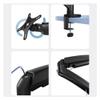 Arm Monitor, Single Monitor Desk Mount, Adjustable Mechanical Spring Monitor Arm Fits Max 32 Inch, 4.4-19.8 lbs Screen, with Clamp/Grommet Mounting Base Monitor Arm Stand Adjustable(Gray) view 3