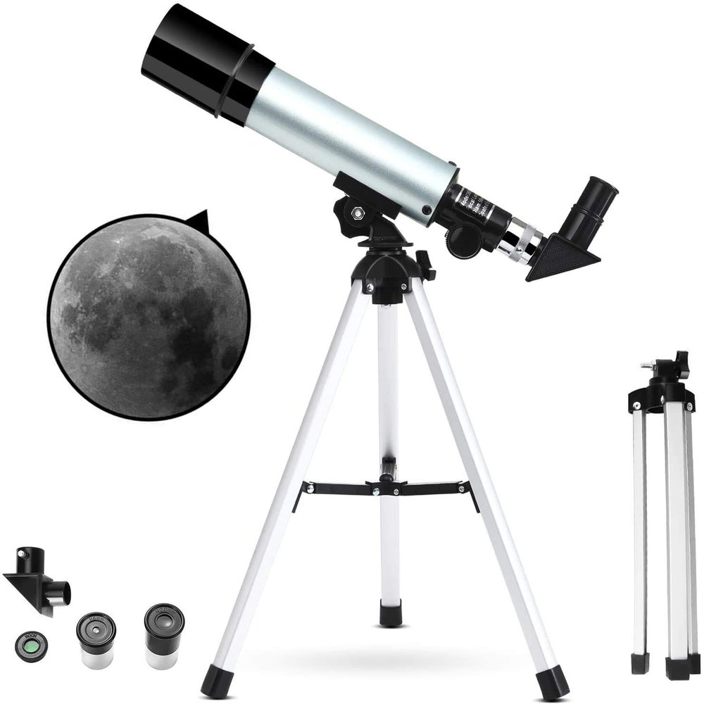Children Astronomical,360X50mm Tube Optical Refractor s for s Beginner Outdoor Monocular Spotting Scope + Aluminum Tripod + Moon Fi