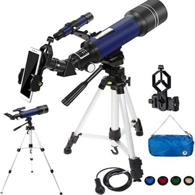 for Kids Adults Astronomy Beginners 70Mm Aperture Refractor for Astronomy with Tripod/Phone Adapter/Wire Shutter/Moon Filter/Backpack