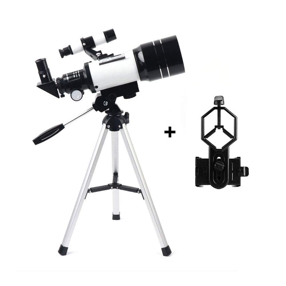 for Kids Adults Beginners, 70mm Aperture 300mm for Astronomy BAK4 Prism Lens Astronomical Refractor with Smartphone Mount and Tripod to Explore Moon Planets