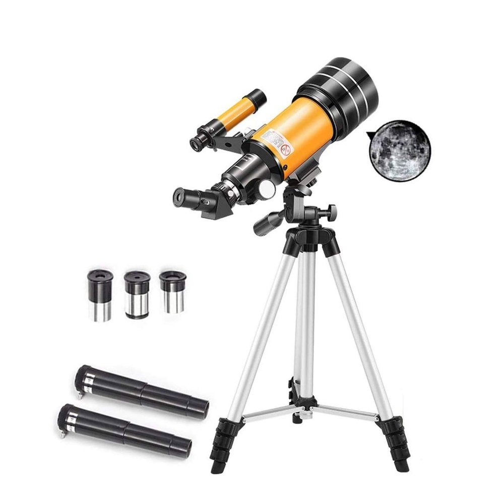 - Refractor - Fully Coated Glass Optics - Adjustable Height Tripod  Bonus Astronomy Software Package Adapter to Observe Moon and Planet