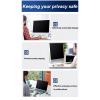 LYLSMGS 25 inch (16:9 Aspect Ratio), Acrylic Desk Privacy Panel, 19-34 inch Hanging Removable Privacy Screen Cover, Anti Blue Light Glare Shield for Cubicle Privacy Screen for Open Office view 4
