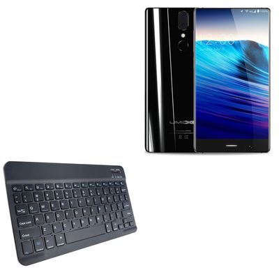 BoxWave Keyboard Compatible with Umidigi Crystal - SlimKeys Bluetooth Keyboard, Portable Thin with Chiclet-Style Keys - Jet Black