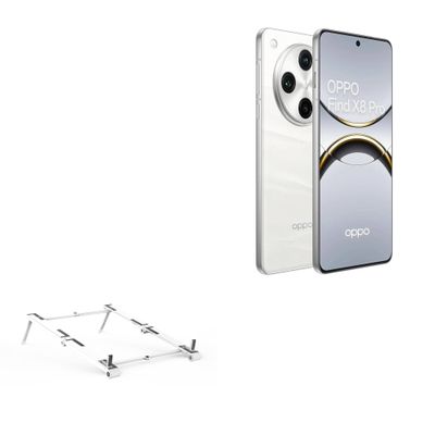 BoxWave Stand and Mount Compatible with Oppo Find X8 Pro - Pocket Aluminum Stand 3-in-1, Portable Multi Angle Viewing Riser - Metallic Silver