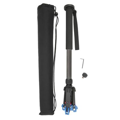 C 333M 1 Carbon Fiber Monopod, DSLR Camera Telescopic Mountaineering Cane, Lightweight Portable Tripod with Foam Handle, Quick Locking System, 5 Section Adjustable Height