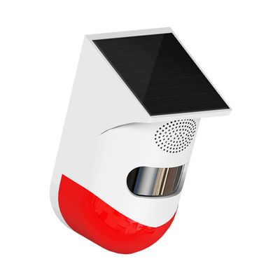TEHAUX Solar Outdoor Infrared Alarm Sensor for Home Security Weatherproof Motion Detector LED Light for Garden and Driveway Protection