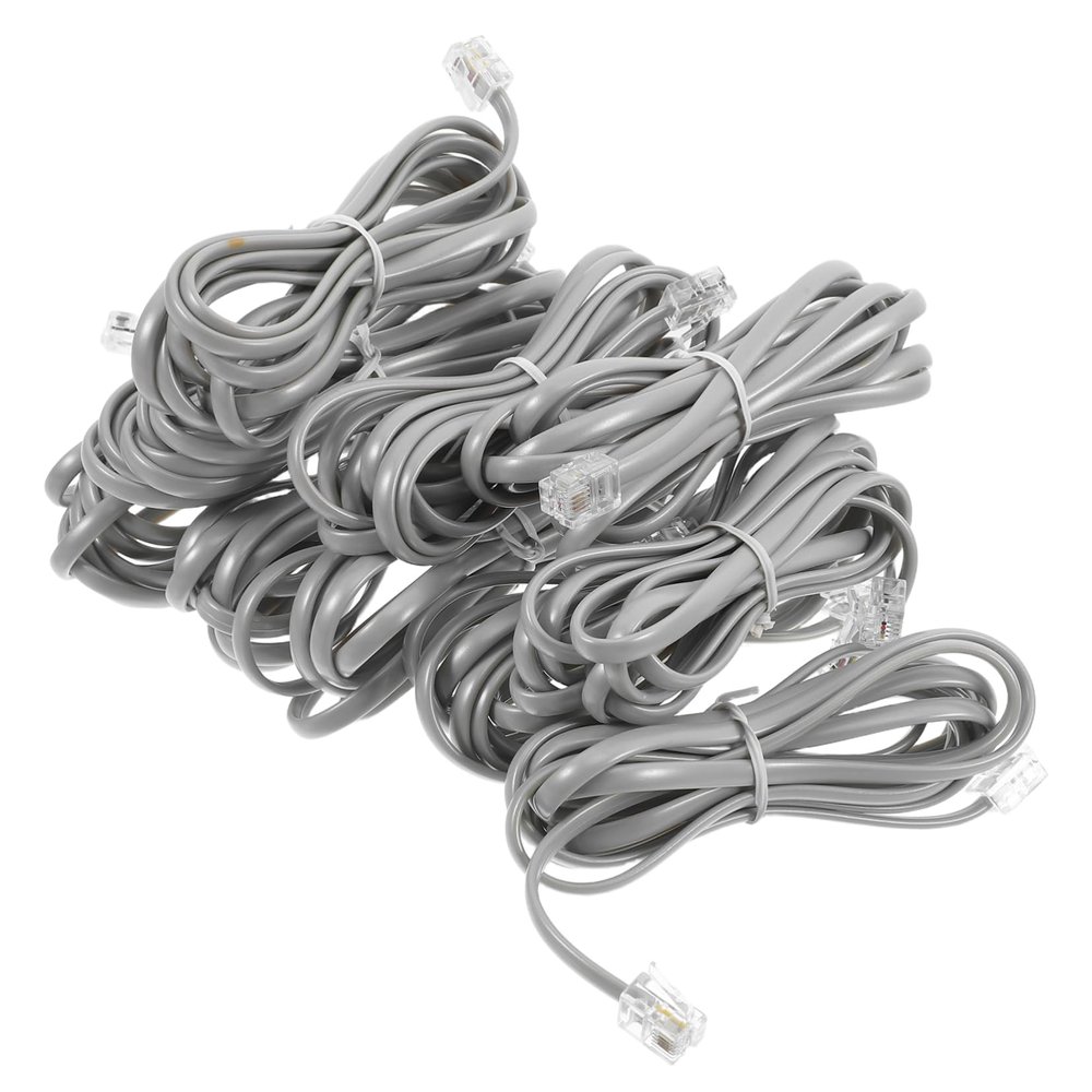 jojofuny 10pcs Pc Telephone Line Extension Cord Copper Conductors for Communication Offices and Hotels Easy to Install Construction