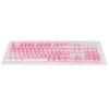 104pcs Custom Keycaps, Pink White PBT Material, Opaque Side Engraving, Oil Coating, Matte Ergonomic Design, Replacement for Most 61/87/104 Mechanical Keyboards view 1