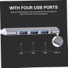 LALAFINA USB Hub Aluminum Alloy Port Data Extension Hub Portable USB Splitter for Laptop Exchange Supports Mouse Keyboard Design view 3