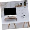 Abaodam Monitor Riser Stand for Laptop and Desktop Ergonomic Height Computer Stand Storage Space for Office Organization Walnut Finish view 4