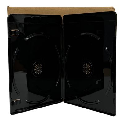 USDISC Blu-ray Cases Standard 11mm, Double 2 Disc, Glossy Black, Pack of 10