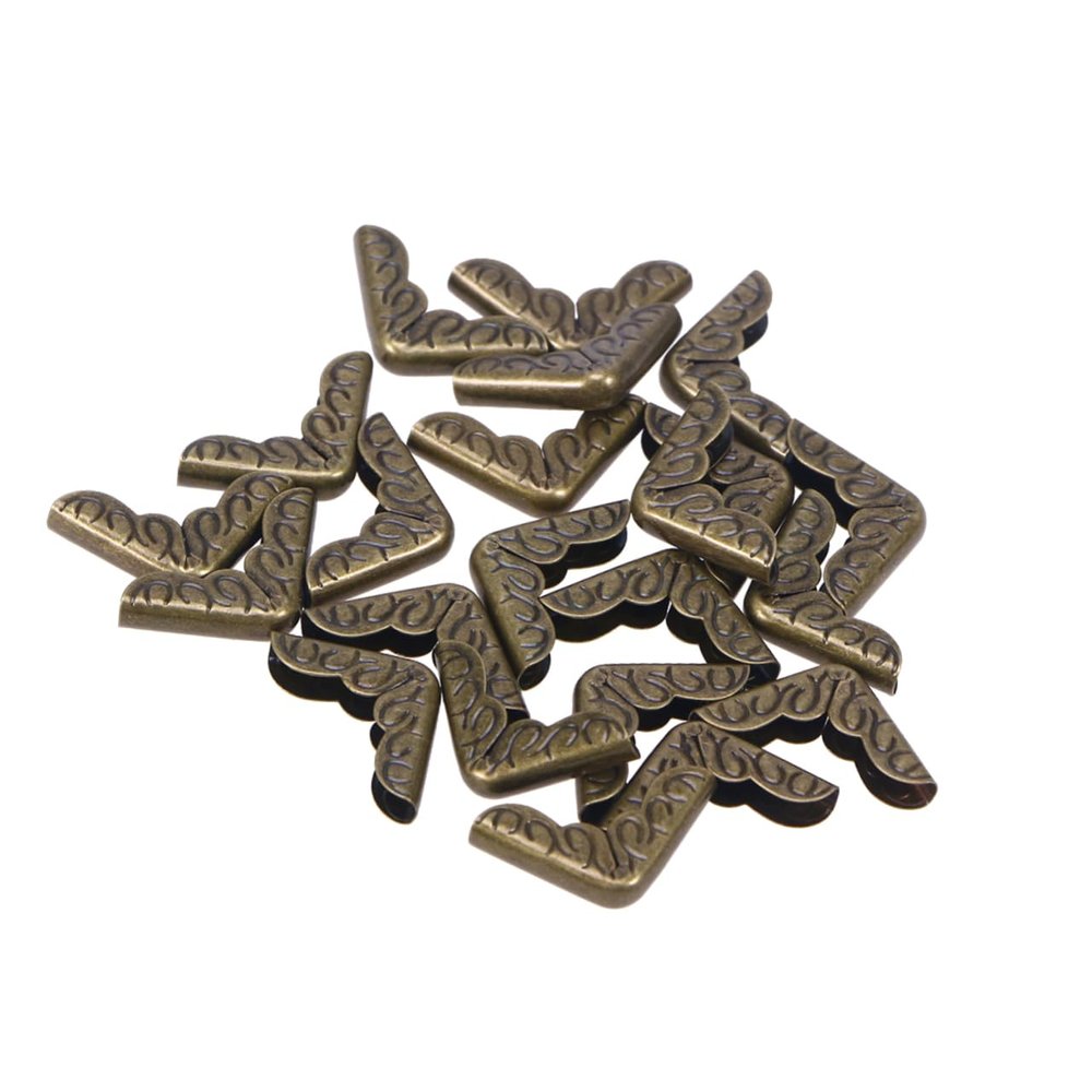 STOBOK Hard Metal Material Corner Protectors 20pcs Set for Books Notebooks Scrapbooking Photo Albums