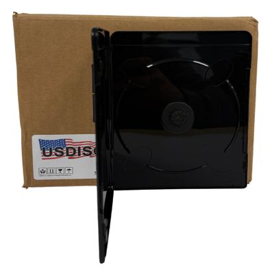USDISC Blu-ray Cases Slimline 7mm, Single 1 Disc, Glossy Black, Pack of 100