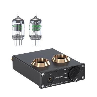 Phono Preamplifier for Turntable Phonograph Preamplifier Mini Stereo Audio HiFi Tube Amplifier Box X2 Suitable for DIY(With 5654W tubes)