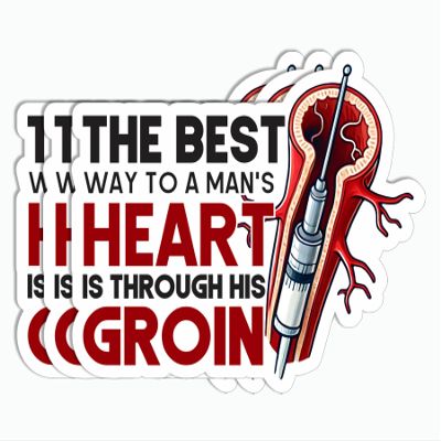 3Pcs - The Best Way to A Man's Heart Sticker - Surgery Sticker - Humor Healthcare - Medicine - Kindle - Phone - Laptop - Tumbler