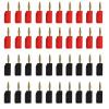 40PCS/2MM Male Retractable Tube Banana Wire Solder Gold Plating Stackable Electrical Terminal Connector 5 Colors(20 Red 20 Black) view 2
