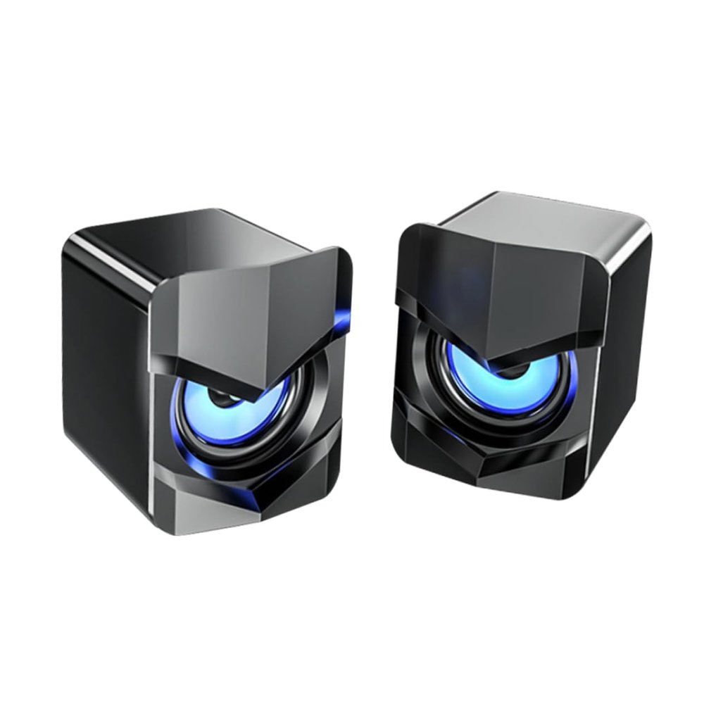 Angoily Mini USB-Powered Desktop Speakers for Laptop Wired Multimedia Sound System Bass