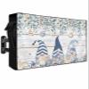 Coastal Eucalyptus Leaf Outdoor TV Cover 70 to 75 Inch Weatherproof, Ocean Blue Gnomes Starfish Wood 600D Oxford Waterproof TV Covers with Zipper, Outside Flat TV Screen Protector 68"Wx42"Hx4.5"D view 1