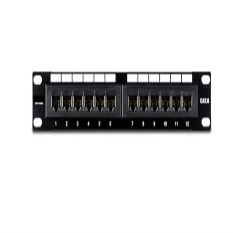 TC-P12C6-12-Port Cat. 6 Unshielded Patch Panel (10" Wide)