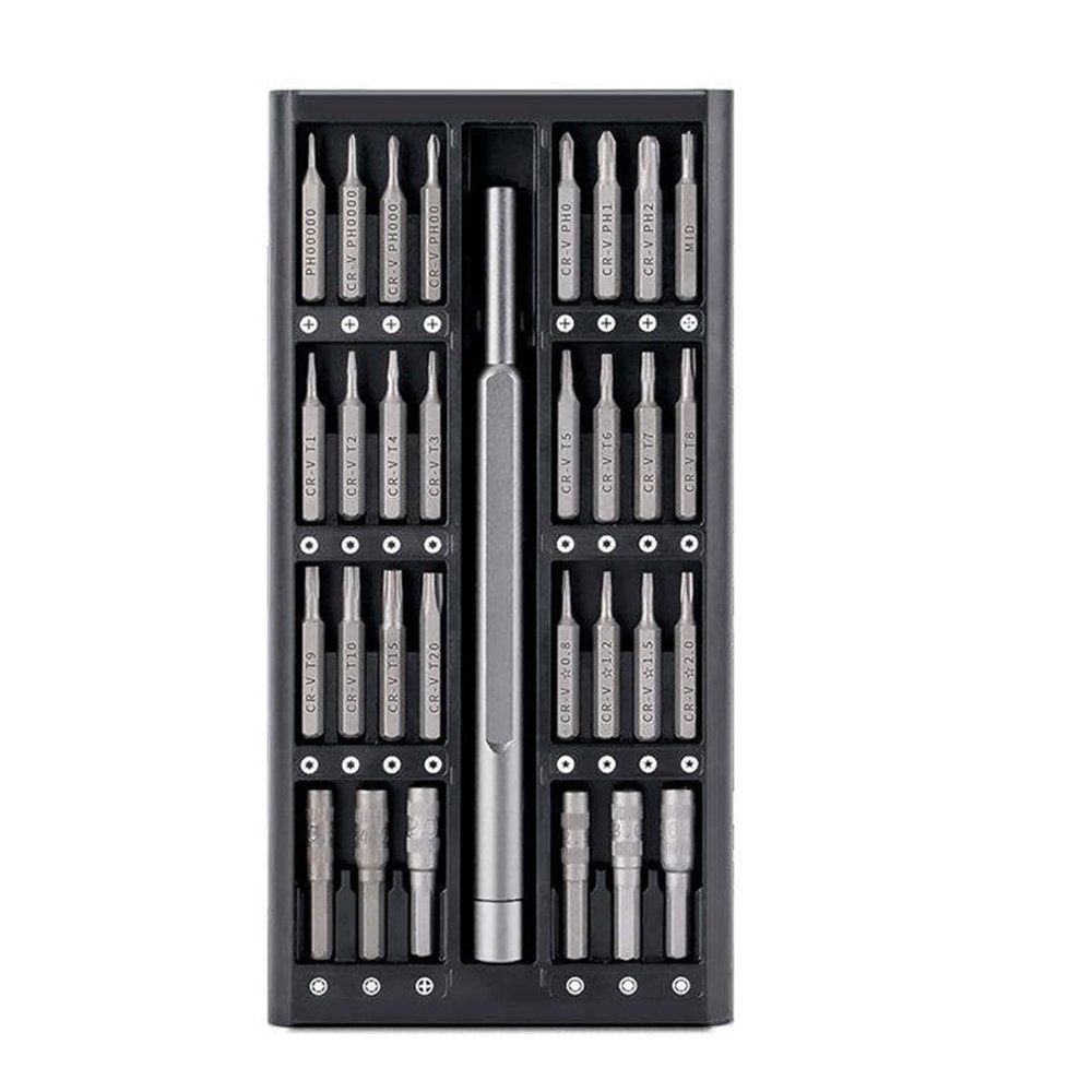 63 in 1 Magnetic Driver Kit with Bit Assortment for Electronics Repair Chrome Steel Handle for Notebook Computers, Glasses, Mobile Phones