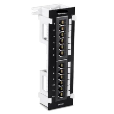 TC-P12C5V - 12-Port Cat5e Unshielded Wall Mount Patch Panel with Included 89D Bracket