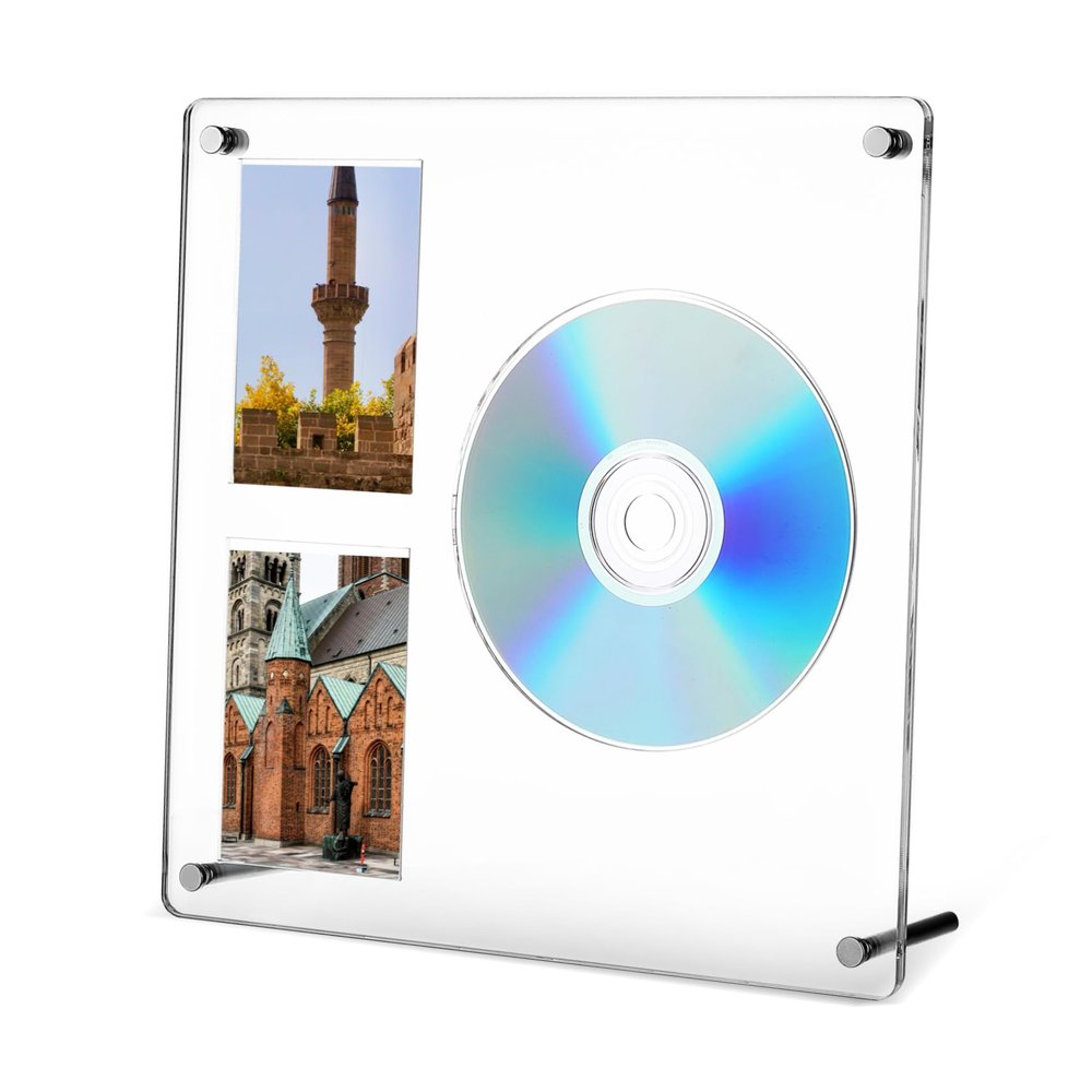 PRETYZOOM Cd Display Holder Cd Stand Rack for Tabletop Acrylic Dvd Stand Rack Photocard Holder