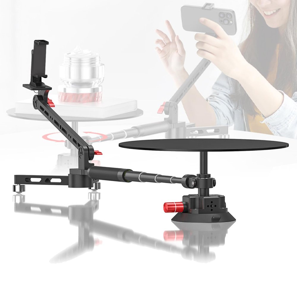 Foldable Panoramic Rotating Shooting Platform,Rotating Camera Slider 360 Photo Booth Professional Video Equipment Video Rotating Platform for Filmmakers Videographers