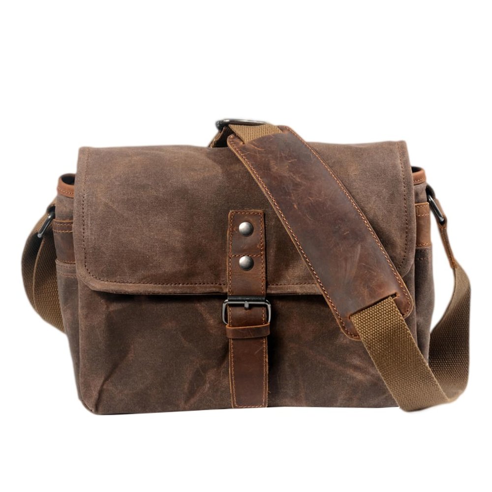 Angoily Professional Camera Bag Waterproof Canvas Dslr Storage Case Comfortable Shoulder Strap for Outdoor Travel and Daily Use