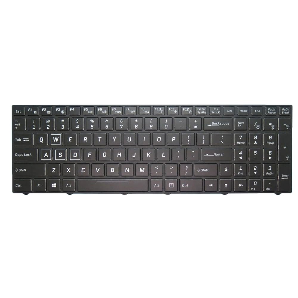 English US Laptop Keyboard for Sager NP7870 Black with Backlit