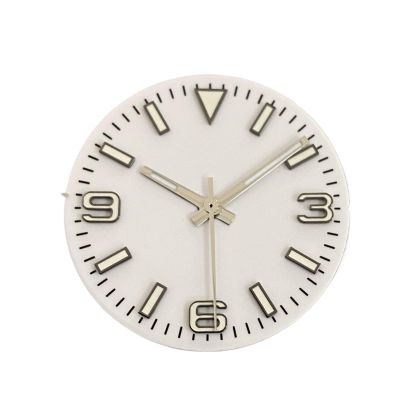 28.5mm Watch Dial + Watches Hands Green Luminous Modified 369 Nail Men's Watch Faces Accessories Fit NH35/NH36/4R/7S Movement(White)
