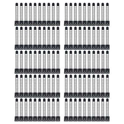 100Pcs Adhesive Cable Clips | Adjustable Nylon Strap Ties for Wires/Computers/Cars | Stable Fixation with Screw Hole & Upgraded Adhesive | Office & Home Cable Organizer (Black)