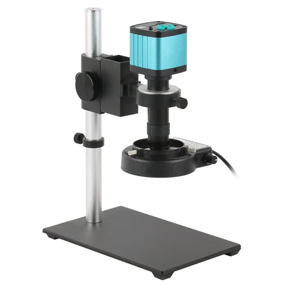 Lab Microscope Accessories 48MP 51MP 4K 2K VGA HDMI USB Industrial Digital Video Microscope Camera 130X Long Focus Zoom C-Mount Lens for PCB Soldering Phone Repair PCB Inspection(4K 48MP TF HDMI USB)