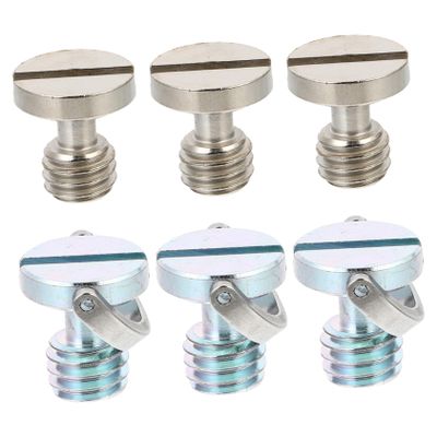 6pcs 3/8 Camera Screw Set for Tripod and Monopod Quick Release Plate Compatible with DSLR and Long Lens Accessories Random Color