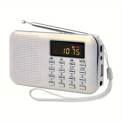 Portable Rechargeable Electronic Audio Bible Player in 8G Capacity for Bible Listener Easily Switch and Locate The Chapter (White)