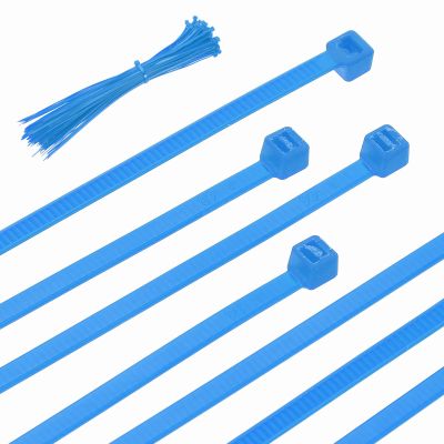 PATIKIL Cable Zip Ties 8 Inch, 100 Pcs Self-Locking Nylon Wire Tie Wraps Heavy Duty Cord Management with 50 lbs Tensile Strength for Indoor and Outdoor, Blue (0.1"W)