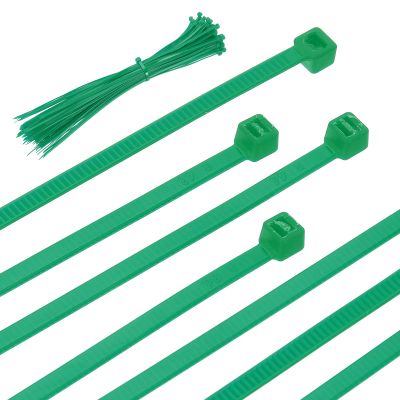 PATIKIL Cable Zip Ties 8 Inch, 100 Pcs Self-Locking Nylon Wire Tie Wraps Heavy Duty Cord Management with 50 lbs Tensile Strength for Indoor and Outdoor, Green (0.1"W)